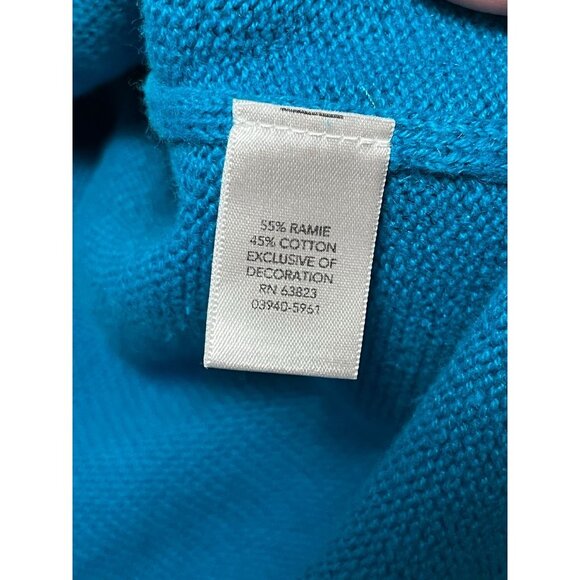 NWT VINTAGE Christopher & Banks Womens XL Snowflake Embroidered Teal Vest 55% Ra - Picture 4 of 8